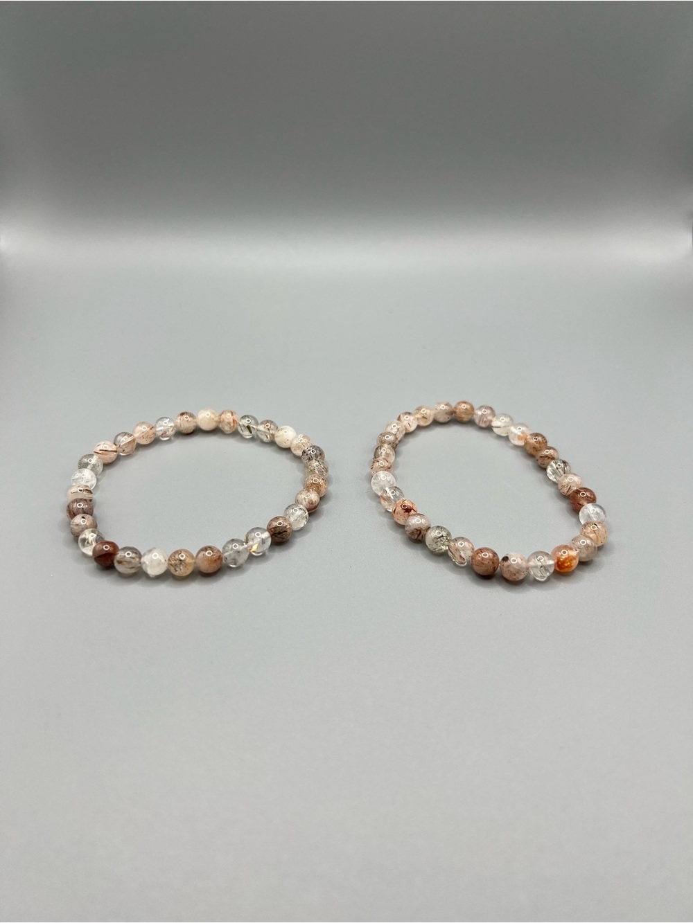 Natural Beaded Stretch Bracelet - Handmade #B0370T